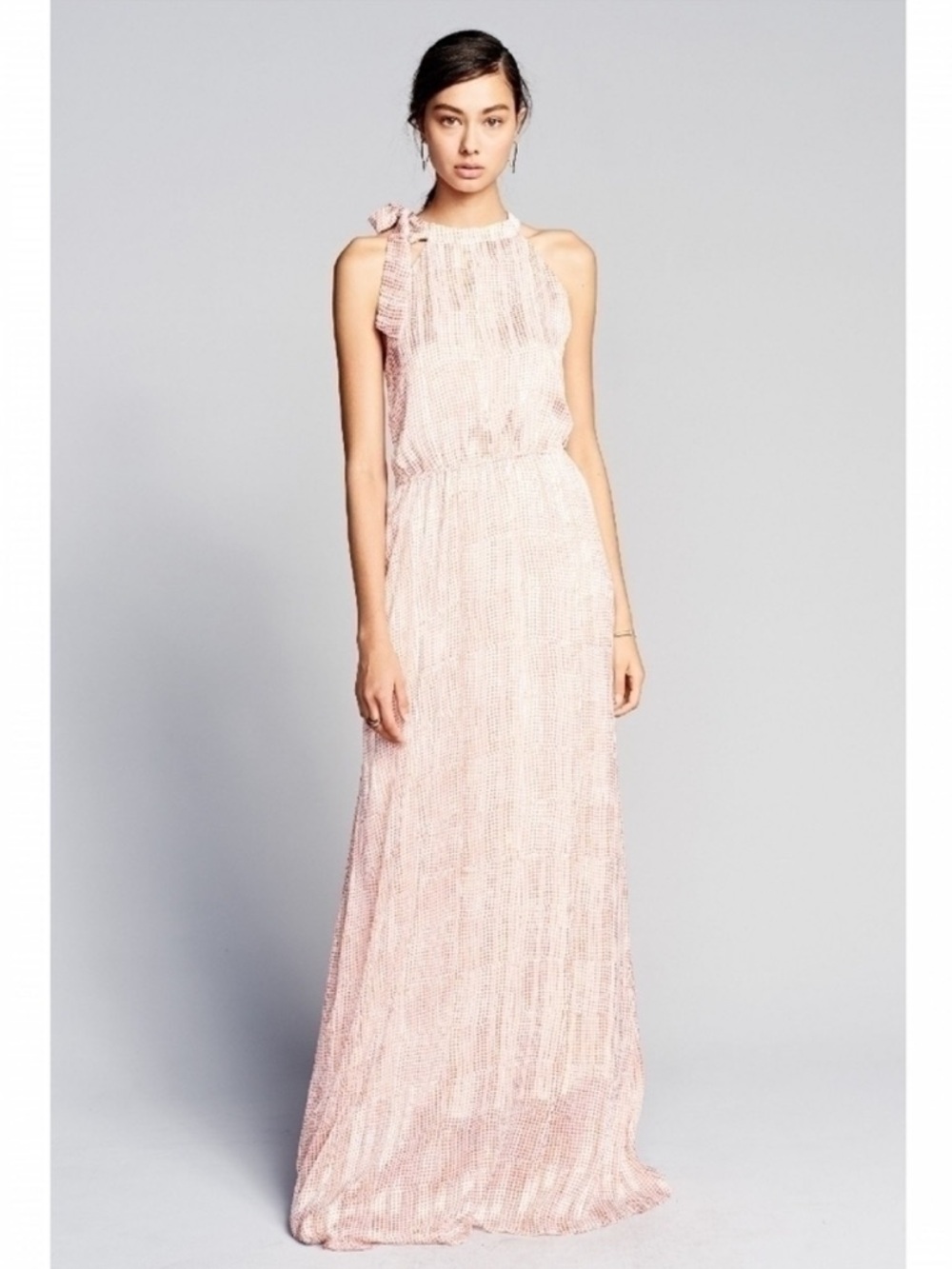 NWOT Banana Republic Tie Neck Coral Dot Maxi